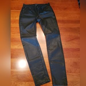 Eileen Fisher Coated Twill Denim Jeans, Size 6, Black